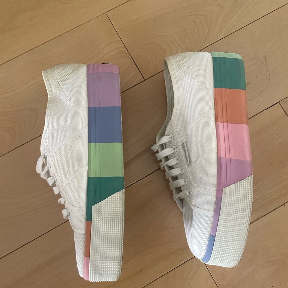 Superga rainbow platform sneakers women’s 8.5